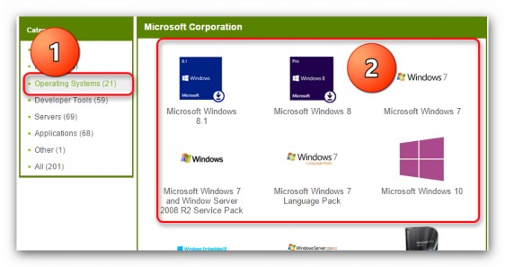 Bước 2 Chọn Windows bạn muốn cài đặt để tiến hành tải về Trong giáo trình 1