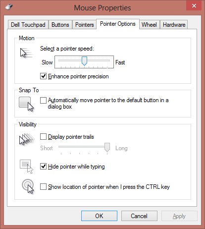 Hình 3 30 – Màn hình Pointer Options Select a pinter speed Tốc độ di chuyển của 12
