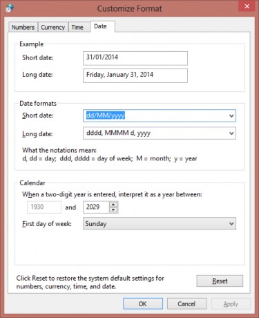 Hình 3 22 – Thay đổi định dạng ngày tháng Thường ở Việt Nam sử dụng định 4