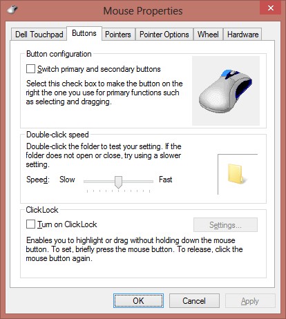 Hình 3 27 – Màn hình Mouse Properties Trên tab Buttons thiết lập nút nhấn chuột 9