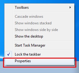 Hình 3 42 – Chọn Properties cho Taskbar Hình 3 43 – Màn hình Properties của Taskbar 16
