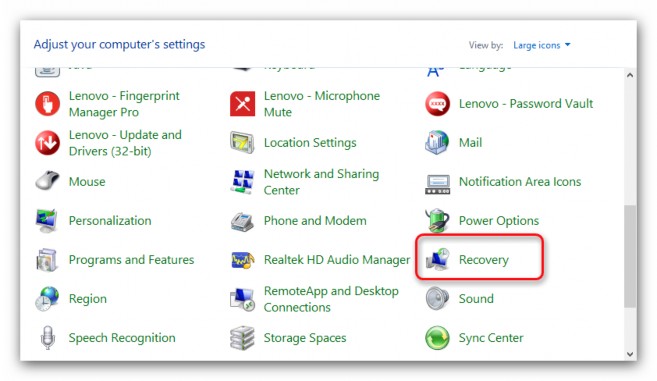 Hình 3 44 – Màn hình chọn Windows Recovery Trong Recovery bạn nhấp vào liên kết 1