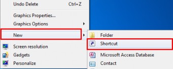 Tạo Shortcut R Click lên vị trí cần tạo Shortcut chọn New Shortcut Trong mục Type 4