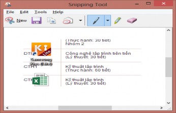 Snipping Tool dùng để chụp một phần hay toàn bộ màn hình dưới dạnh hình chữ 6