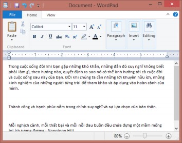 WordPad là tiện ích nhỏ được tích hợp trong Windows dùng để soạn thảo văn 8