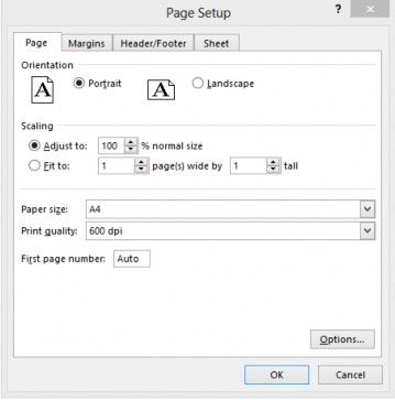 o Tab Page Orientation chọn Portrait trang thẳng đứng chọn Landscape trang nằm ngang 1
