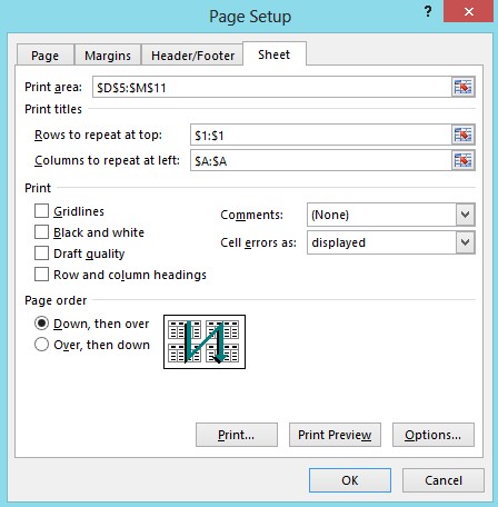 Print area quét vùng cần in Print titles chọn nội dung tiêu đề sẽ được lặp 14