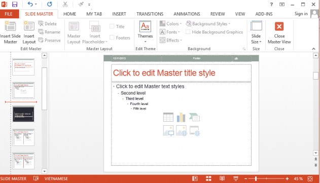 Sau khi thực hiện xong việc định dạng chọn Normal để nhập nội dung cho từng 5