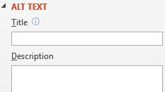 ALT TEXT dòng ghi chú thêm cho đối tượng hình ảnh TEXT OPTIONS các tùy chọn riêng 1