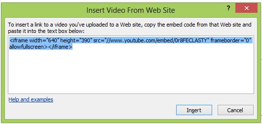 Chèn video từ clip art o Insert tab Media group danh sách Video click Clip Art 2