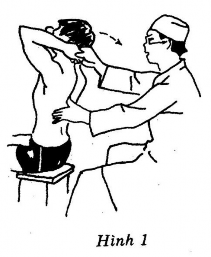 Tay phía trên kéo tay người bệnh cho ngả người ra phía sau rồi lại đẩy về 1