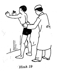 Thầy thuốc Đứng thẳng ở phía sau người bệnh hai cánh tay co hình thước thợ 2