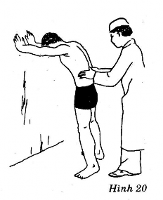 Thầy thuốc Đứng thẳng ở phía sau người bệnh hai cánh tay co hình thước thợ 3