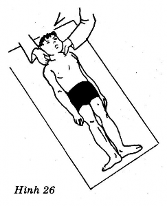 Tư thế Người bệnh Nằm ngửa không gối đầu cổ ngay hai chân và hai tay duỗi 1