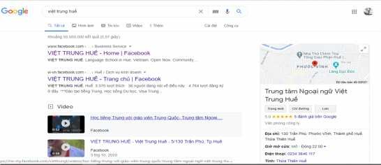 Hình 2 8 Kết quả tìm kiếm trên Google của Việt Trung Nguồn Phòng Marketing  4
