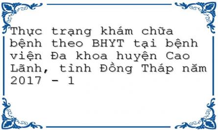 Thực trạng khám chữa bệnh theo BHYT tại bệnh viện Đa khoa huyện Cao Lãnh, tỉnh Đồng Tháp năm 2017 - 1