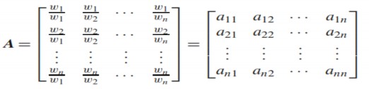 Gọi yếu tố cần so sánh tầm quan trọng là x 1 … x n và w 1 … w n là trọng 1