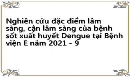 Nghiên cứu đặc điểm lâm sàng, cận lâm sàng của bệnh sốt xuất huyết Dengue tại Bệnh viện E năm 2021 - 9