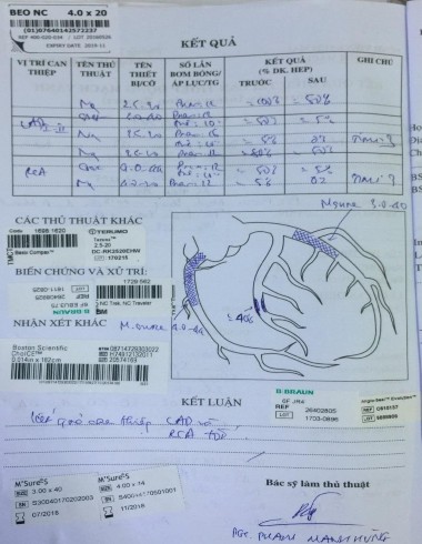 Hình 2 kết quả can thiệp ĐMV của bệnh nhân Hình 3 Bệnh nhân trong quá trình 2