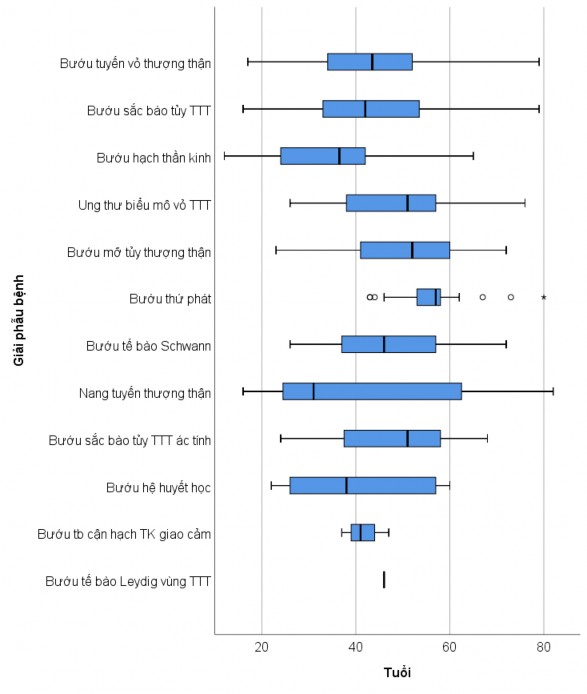 Biểu đồ 3 5 Phân bố các loại giải phẫu bệnh theo tuổi Nhận xét Phân bố 2
