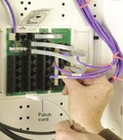 Step 7 For each incoming line strip about 21 2 inches of cable jacket from the Category 5e cable 7