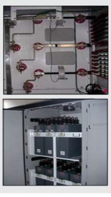 The photo at top left shows the power cable terminations which are behind a locked panel The power 2