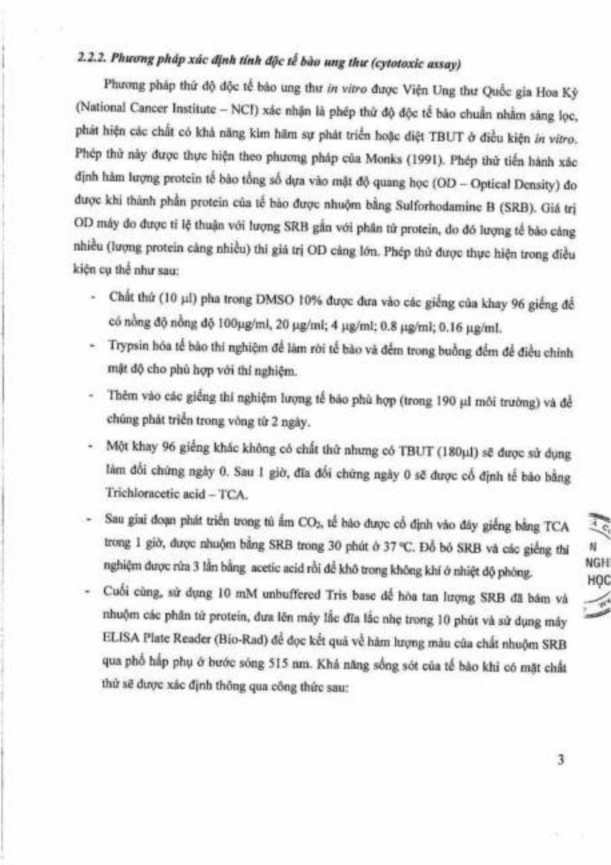 Phụ lục 136 Kết quả thử hoạt tính chống oxy hóa và hoạt tính gây độc tế 5