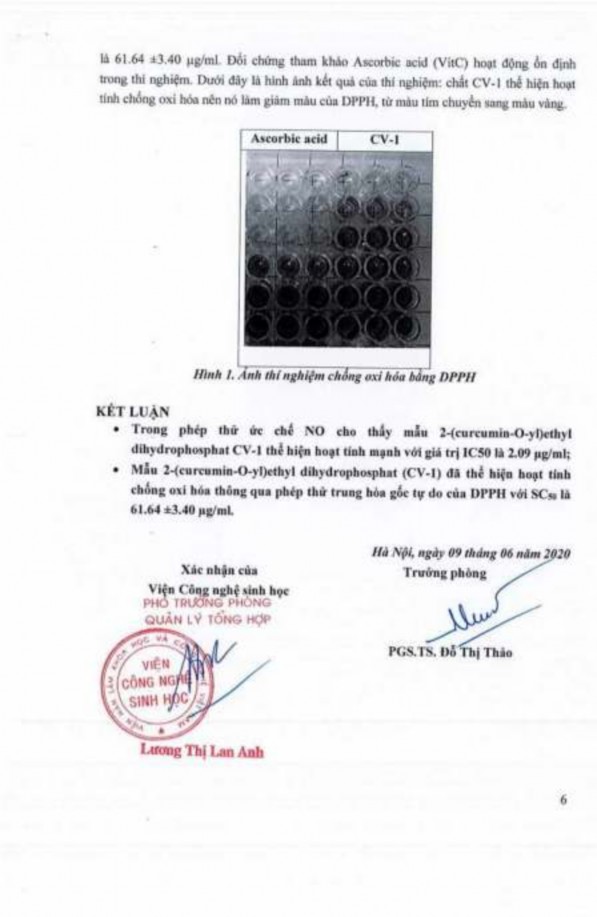 Phụ lục 143 Kết quả thử hoạt tính chống oxy hóa và chống viêm của dẫn 5