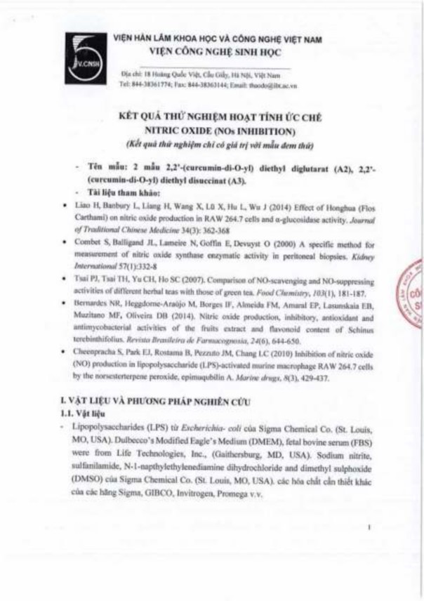 Nghiên cứu bán tổng hợp một số dẫn chất curcumin nhằm cải thiện độ tan trong nước hướng ứng dụng trong dược phẩm - 53 2