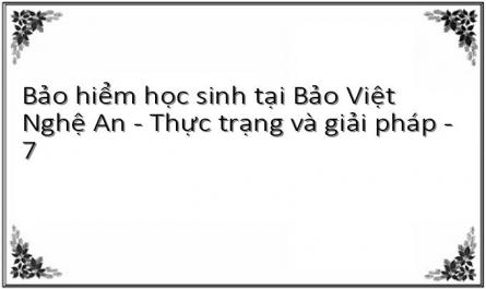 Hiệu Quả Xã Hội Của Nghiệp Vụ Bảo Hiểm Học Sinh Tại Bảo Việt Nghệ An Giai Đoạn 2005-2006.