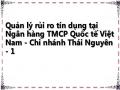 Quản lý rủi ro tín dụng tại Ngân hàng TMCP Quốc tế Việt Nam - Chi nhánh Thái Nguyên - 1