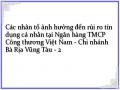 Các nhân tố ảnh hưởng đến rủi ro tín dụng cá nhân tại Ngân hàng TMCP Công thương Việt Nam - Chi nhánh Bà Rịa Vũng Tàu - 2