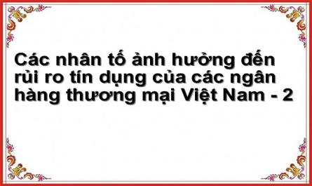 Các nhân tố ảnh hưởng đến rủi ro tín dụng của các ngân hàng thương mại Việt Nam - 2