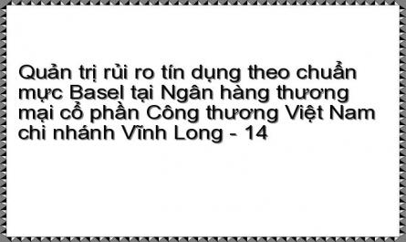 Quản trị rủi ro tín dụng theo chuẩn mực Basel tại Ngân hàng thương mại cổ phần Công thương Việt Nam chi nhánh Vĩnh Long - 14