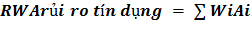 Trong đó Wi Trọng số rủi ro Ai Loại tài sản có RWArủi ro tín dụng Tổng tài 1