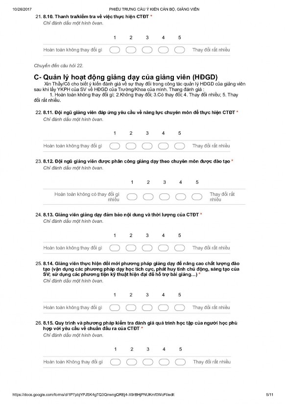 Tác động của ý kiến phản hồi của sinh viên đến quản lý đào tạo đại học ở Đại học Quốc gia Hà Nội - 26 2