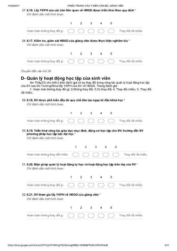 Tác động của ý kiến phản hồi của sinh viên đến quản lý đào tạo đại học ở Đại học Quốc gia Hà Nội - 26 3