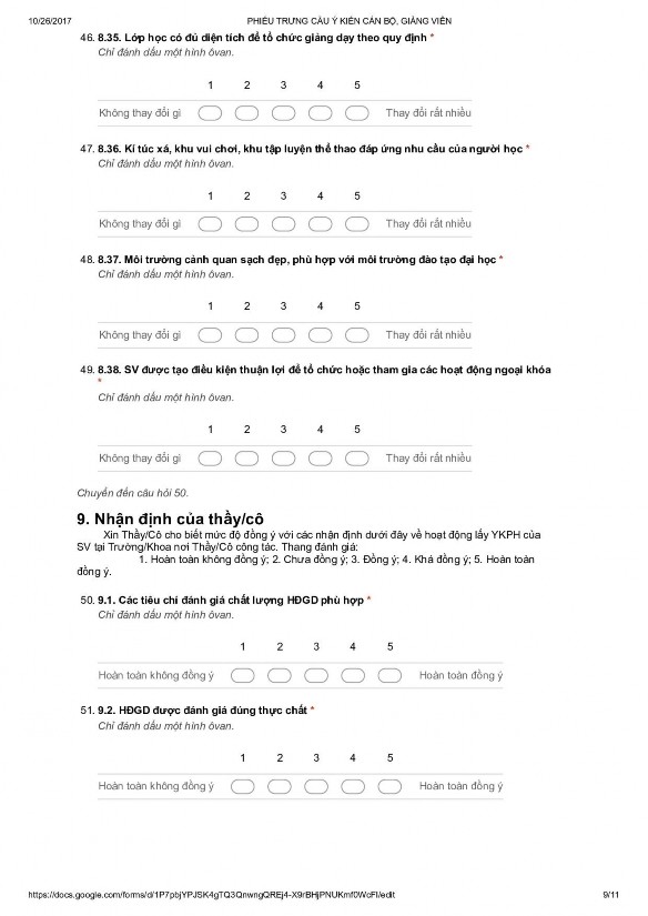 Tác động của ý kiến phản hồi của sinh viên đến quản lý đào tạo đại học ở Đại học Quốc gia Hà Nội - 26 6