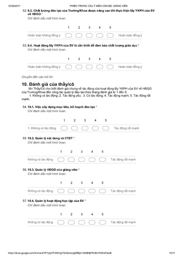 Tác động của ý kiến phản hồi của sinh viên đến quản lý đào tạo đại học ở Đại học Quốc gia Hà Nội - 26 7