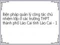 Biện pháp quản lý công tác chủ nhiệm lớp ở các trường THPT thành phố Lào Cai tỉnh Lào Cai