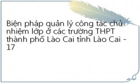 Biện pháp quản lý công tác chủ nhiệm lớp ở các trường THPT thành phố Lào Cai tỉnh Lào Cai - 17