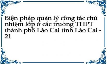 Biện pháp quản lý công tác chủ nhiệm lớp ở các trường THPT thành phố Lào Cai tỉnh Lào Cai - 21