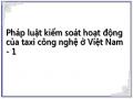 Pháp luật kiểm soát hoạt động của taxi công nghệ ở Việt Nam