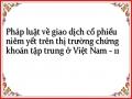 Các Giải Pháp Hoàn Thiện Pháp Luật Về Giao Dịch Cổ Phiếu Niêm Yết Trên Thị Trường Chứng Khoán Tập Trung Ở Việt Nam