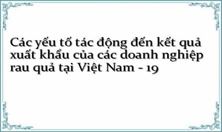 Các yếu tố tác động đến kết quả xuất khẩu của các doanh nghiệp rau quả tại Việt Nam - 19