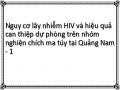 Nguy cơ lây nhiễm HIV và hiệu quả can thiệp dự phòng trên nhóm nghiện chích ma túy tại Quảng Nam - 1
