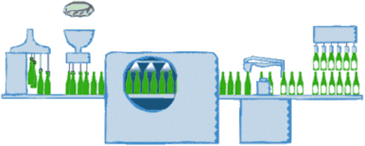 Sau cùng bia được chuyển tới khu vực đóng chai tự động khử trùng dán nhãn 1