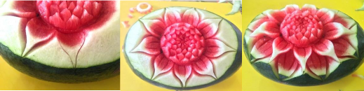 Sản phẩm hoa thược dược trên dưa hấu thường sử dụng để trí tiệc trang 11