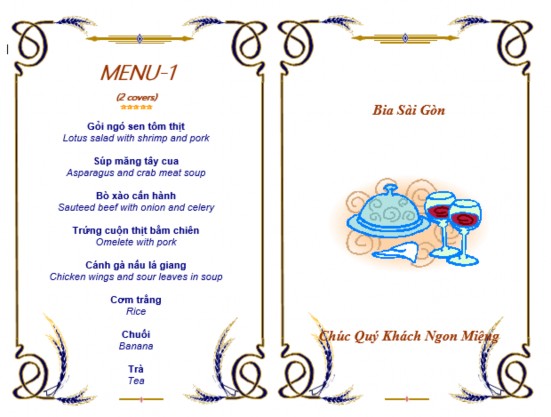 Đến họ các thông tin có tác dụng quảng cáo 3 Một Số Loại Mẫu Thực Đơn 2