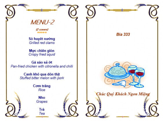 Đến họ các thông tin có tác dụng quảng cáo 3 Một Số Loại Mẫu Thực Đơn 3